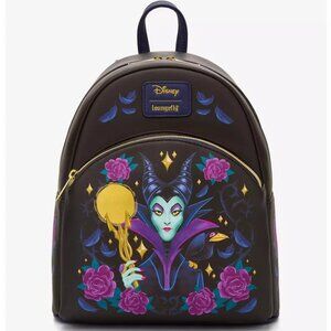 Loungefly Disney Maleficent Mini Backpack Disney Villain Diablo Floral Bag New